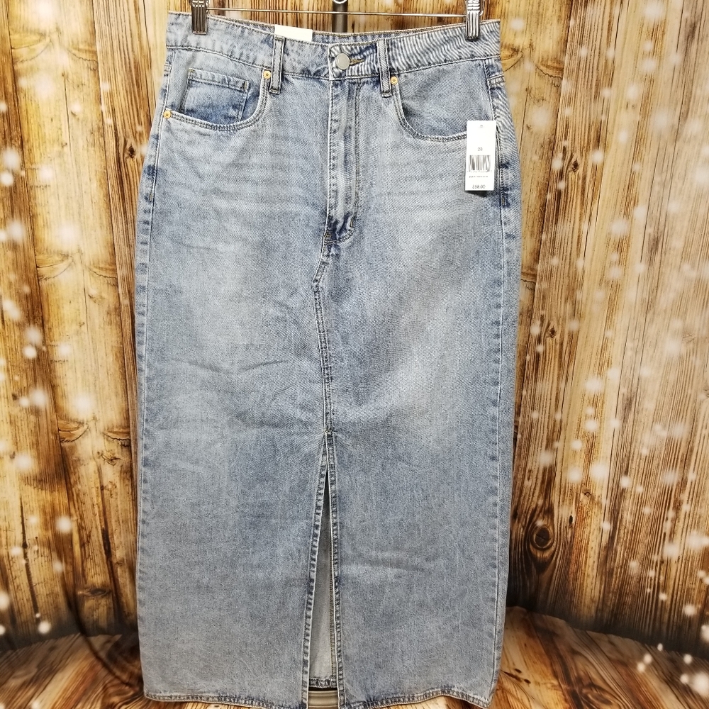 BLANKNYC NEW! Light Wash Denim Skirt Women's High Rise Maxi Size 28